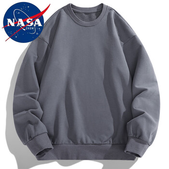 NASADKGM卫衣男秋冬季潮流新款情侣装印花圆领长袖T恤上衣服男装 WY00灰色（常规款） XL（125斤-140斤）
