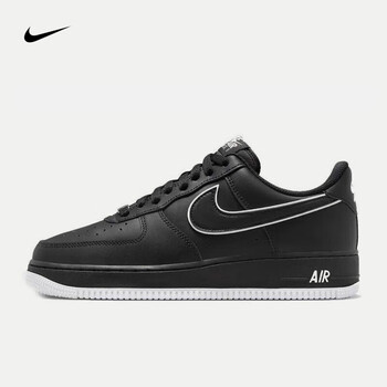耐克nikeairforce1low空军一号男子黑色潮流舒适减震耐磨40