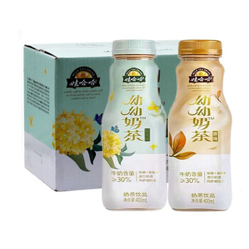 娃哈哈呦呦奶茶400ml*15瓶整箱原味桂花味阿萨姆红茶即饮奶茶饮品