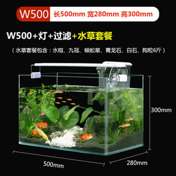 狮湾懒人生态鱼缸水族箱客厅小型免换水自循环家用迷你桌面金鱼小鱼缸500灯 过滤 水草造景500 280 300 图片价格品牌报价 京东