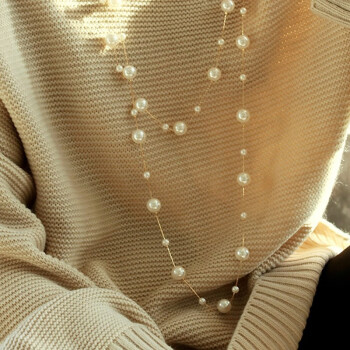 珍珠毛衣链的穿法图解图片
