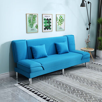 沙发小户型出租房可折叠沙发床两用客厅卧室临时午休简易单人 天蓝色