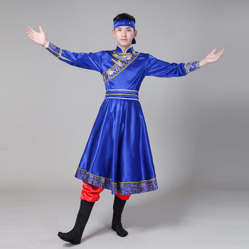 fengedun蒙古族服装男夏装成人舞蹈演出服饰蒙古草原摔跤筷子舞表演服