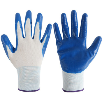 硅胶手套十三针尼龙丁腈手套 白纱蓝劳保手套 蓝劳保手套