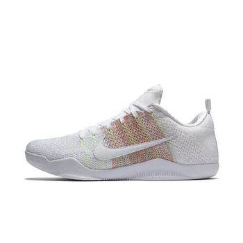 科比11代篮球鞋气垫编织透气防滑耐磨低帮实战篮球鞋运动鞋 11代白