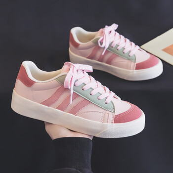 卓诗尼秋季粉色德训小白鞋女鞋2023新款秋款爆款百搭平底休闲板鞋帆布