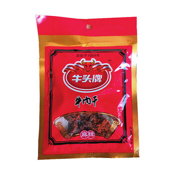 9折 牛头牌牛肉干37克10袋五香麻辣经典红色包装肉脯休闲零食小包装