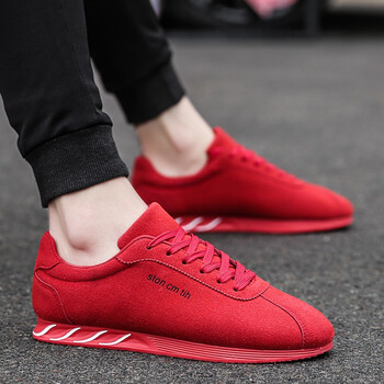 春鞋男潮流韩版阿甘鞋男红色鞋子男式休闲鞋中学生运动鞋社会小红鞋男