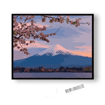 颗影 Keying Diy数字油画风景花卉日本富士山樱花手绘涂色客厅大幅装饰油彩画x146富士山 40 50无内框 画布颜料画笔 图片价格品牌报价 京东