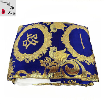 寿被男女丝织被褥老人冲喜死人被子褥子盖垫丧白事殡葬用品 盖被-蓝色