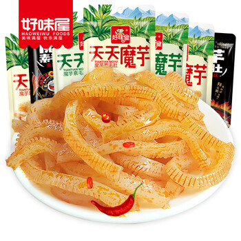 好味屋 休闲零食天天魔芋素毛肚魔芋爽丝麻辣香辣素食零食品蔬菜干 混合味 60包（3口味随机混合）