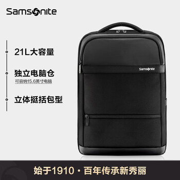 新秀丽双肩包时尚休闲轻盈旅游电脑包大容量商务背包书包男NU4 NU4*016黑色|净重0.6kg