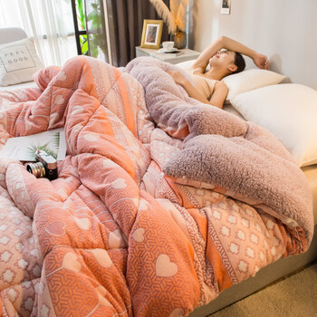 羊羔毛被子超厚羊羔绒被子加厚毛毯保暖冬被双人10斤冬被被褥冬天全棉