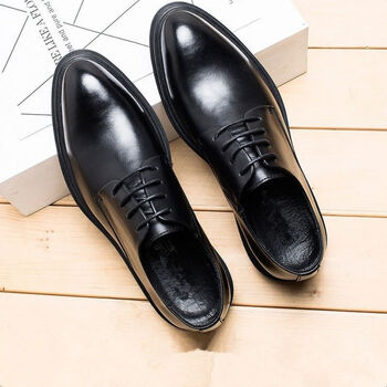 康奈皮鞋男商务正装上班休闲男士皮鞋时尚潮流青年百搭鞋 黑色系带635