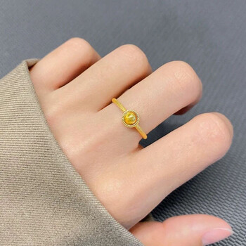 老凤凰顺丰速运黄金戒指女足金时来运转小金球转运珠戒子时尚潮流