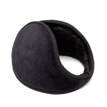 蒙斯朗瑞冬季耳罩男保暖护耳朵户外骑车运动耳套女可折叠耳包加绒耳捂防冻 黑色 均码