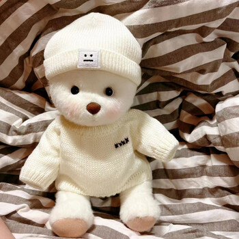 童梦姿 丽娜小熊衣服 中号莉娜熊毛衣针织衫熊公仔毛线衣毛绒玩具熊