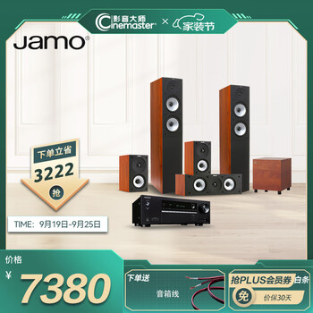 尊宝（JAMO）S527家庭影院落地音箱+安桥TX-SR393 功放机 5.1声道电视组合音响 AV功放 家用客厅影院套装