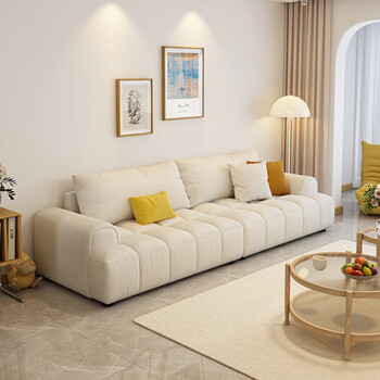 小户型客厅绒感猫爪布简约现代网红沙发茶几组合 四人位3米分体(高