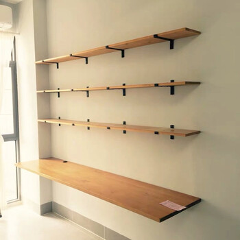 微舟实木隔板一字板餐厅电视柜墙上墙面搁板厨房层板架装饰板托架子长