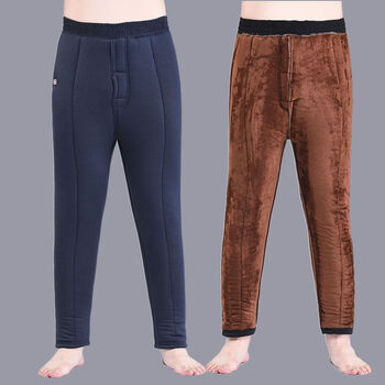 京蝌蝌秋冬季中老年男士棉裤加绒加厚爷爷大码宽松保暖裤男老年人冬