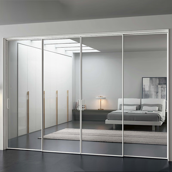 公匠极窄边框推拉门直销雅尚轻奢极简玻璃移门吊趟三联动多联动吊轨极