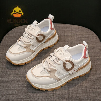 duck女12岁童鞋ins韩版新款老爹鞋女春秋中学生运动跑步鞋休闲鞋厚底