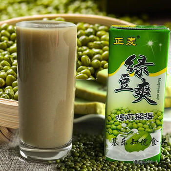 嗑嗑龙 正麦绿豆爽绿豆沙夏凉饮料整箱批发 绿豆爽250lx12盒