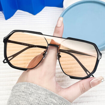 伊柏格轻奢品牌太阳眼镜ins抖音款大框双梁男女同款素颜显瘦开车专用