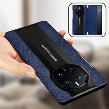 muzeros 华为mate50rs保时捷设计手机壳轻奢高端麂皮定制欧缔兰翻毛皮