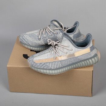 椰子鞋男350满天星官网v2冰蓝黑天使秋季运动鞋 精灵蓝【纯源真爆高