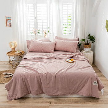 件套不粘腻排汗抗菌丨薄款空调被全棉凉被纯棉被水粉素色素色特价清仓