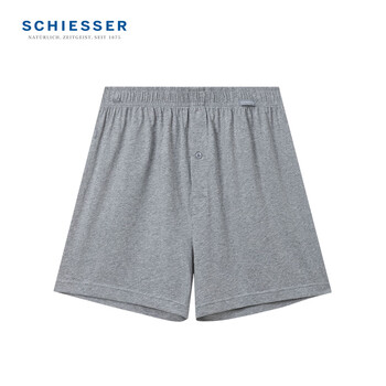 舒雅（Schiesser）男士纯棉透气阿罗裤家居短裤睡裤E5/24195X 花灰 L