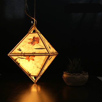 做个东西花草灯diy花草纸灯材料包古法造纸手工灯笼圣诞礼物元旦麻绳