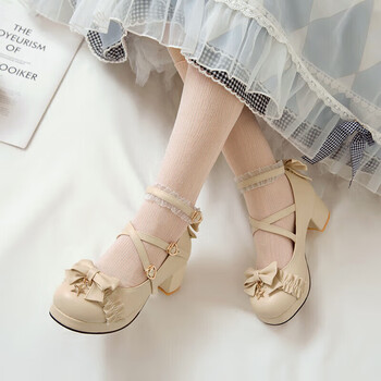 瑞央儿童洛丽塔鞋子鞋女童高跟鞋公主鞋萝莉皮鞋公主鞋单鞋表演出鞋米