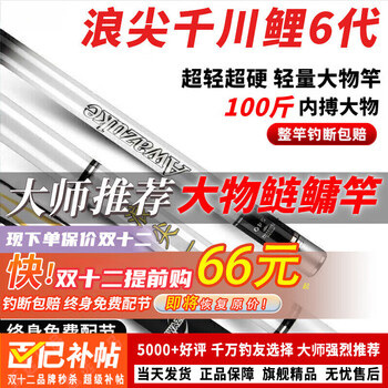 浪尖一击鱼竿手竿十大竿品牌超轻超硬高碳素钓鱼竿鲫鱼黑坑大物鲢鳙台钓竿 6H19调 5.4米【100斤内博大物】 官方邓刚  钓断秒赔 野钓手感X