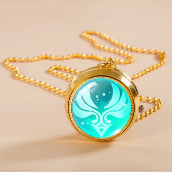 神之眼旋转怀表原神翻盖元素挂饰学生男女转动项链挂表金属风神之眼