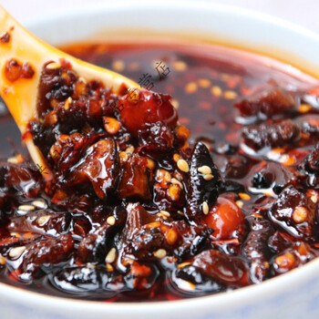 大瓶装 贵州遵义红油辣子 花生辣椒油 油泼辣子油辣椒蘸水 500克香菇