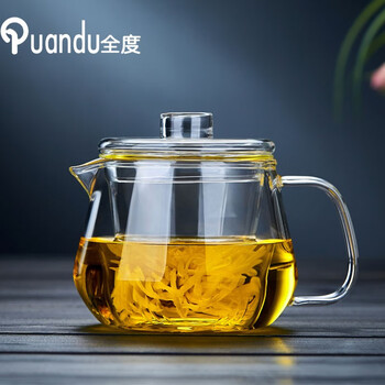 全度（Quandu）玻璃茶壶煮茶壶泡茶壶煮茶壶可明火加热玻璃茶壶 吟闲壶500ML