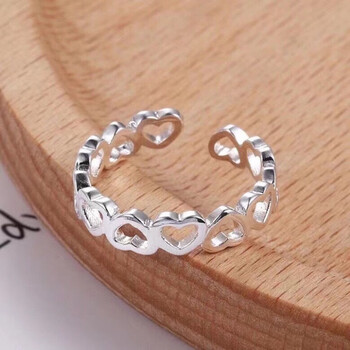 语森恋miehone铜钱s9999戒指开口女时尚创意转运清新银饰食指无名指心