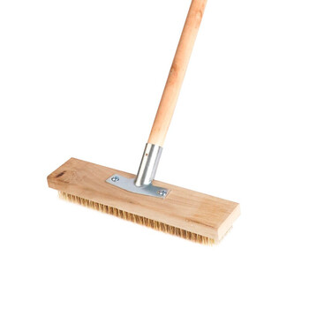 庄太太45cm钢丝 地板刷长柄硬钢丝地刷毛刷除锈刷船甲板刷 30cm钢丝