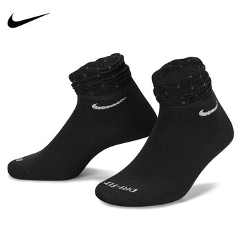 耐克（NIKE）女袜2024春款跑步健身训练运动袜舒适透气花边短款休闲袜DH5485 DH5485-010/热卖款满减必备 M