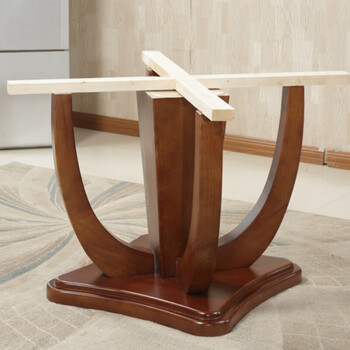 圆桌子桌脚桌腿台脚实木支架加厚家用酒店圆桌餐桌支架脚架 v字脚