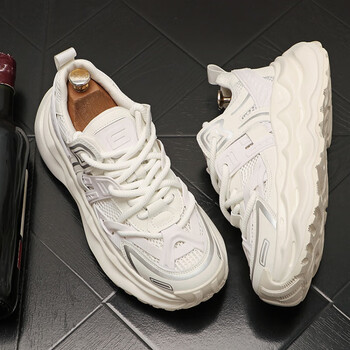 传奇保罗chuanqibaoluo老爹鞋男2024春夏季新款低帮鞋百搭网面透气