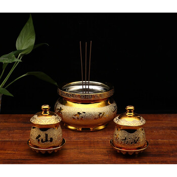 仙家供具 陶瓷香炉碗 沙金仙家香炉 有求必应供奉神仙香炉 保家仙 4