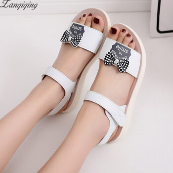 高中生女孩平底凉鞋女生初中学生韩版夏休闲防滑中大童9-16岁甜美公主