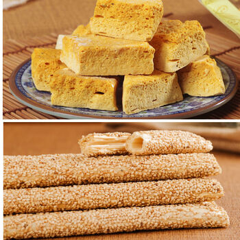 星谣湾芝麻糖棍纯手工麦芽糖山东特产空心杆袋装农家老式传统灶糖酥糖