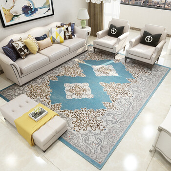 茶几地垫欧式欧式美式轻奢客厅茶几沙发卧室床前地垫田园家用高端欧式