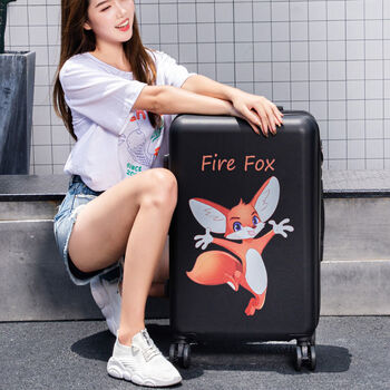 行李箱女大学生韩版小清新高中生印花可爱卡通拉杆箱密码箱旅行箱