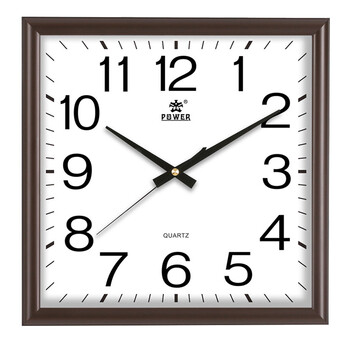 霸王正方形静音挂钟创意时钟客厅电子挂表现代简约钟表时尚石英钟
